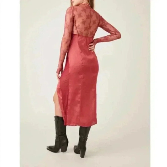 Free People City Cool Midi Slip Dress Venetian Red Size L NWT $98 GORGEOUS - Picture 10 of 16